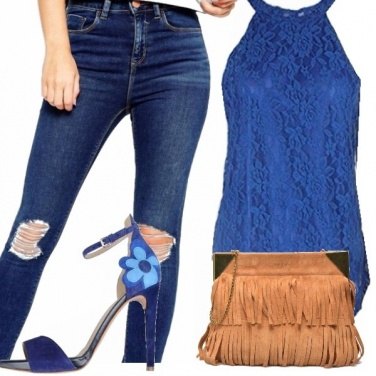 Outfit Jeans, ricami e frange!