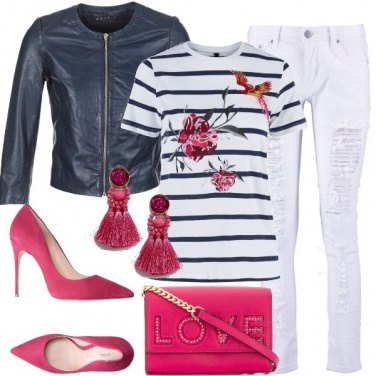 Outfit Righe e ripped jeans