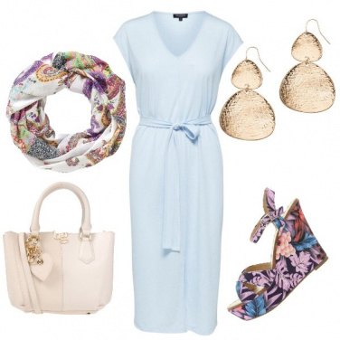 Outfit Abitino celeste easy