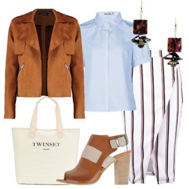 Outfit Righe sulla gonna