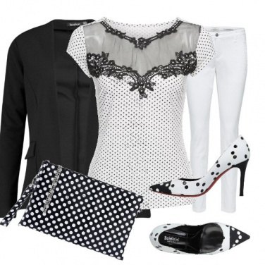 Outfit Pois in bianco e nero