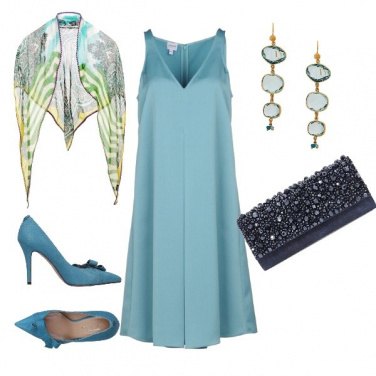 Outfit Cerimonia nei toni del pavone