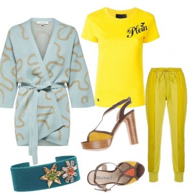 Outfit Kimono e yellow style