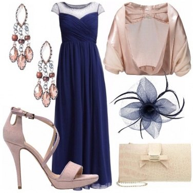 Outfit Blu navy e cipria