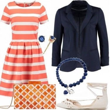 Outfit Arancio e blu