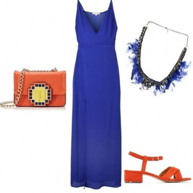 Outfit Blu e arancio
