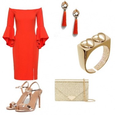 Outfit Rosso e oro
