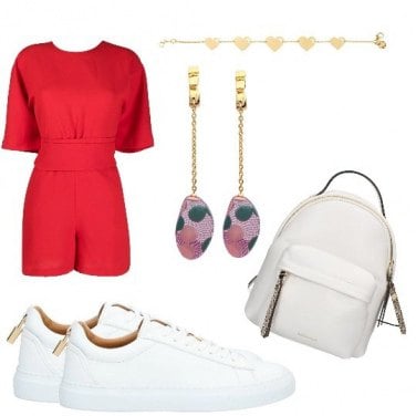 Outfits con sneakers blancas y jumpsuit corto | 13 Looks para llevar |  Bantoa