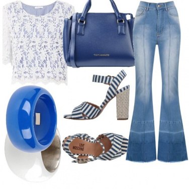 Outfit Pizzo e righe