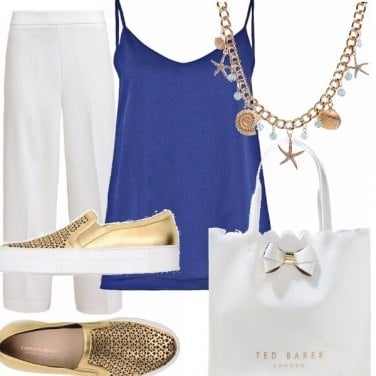 Outfit Snorkel blue bianco e oro