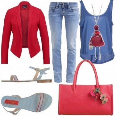 Outfit Rosse in jeans