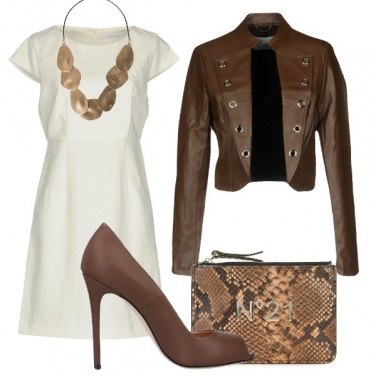 Outfit In bianco e marrone
