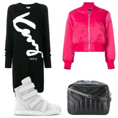 Outfit Il bomber jacket rosa