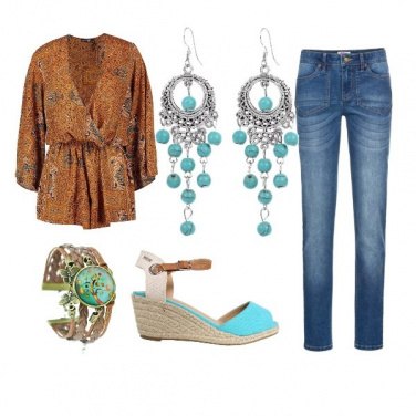 Outfit Ocra e turchese