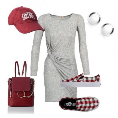 Outfit Basic con abito e sneakers