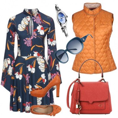Outfit Blu e arancio