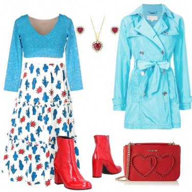 Outfit Il trench turchese