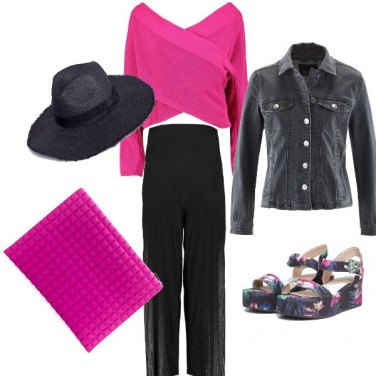 Outfit Fucsia e nero