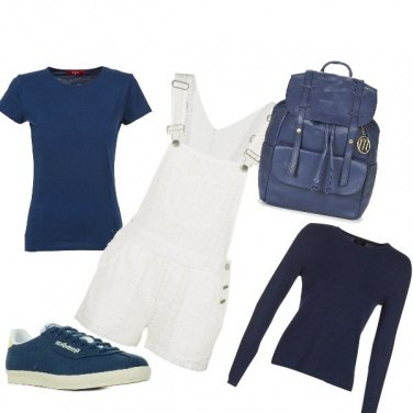 Outfit Bianco e blu