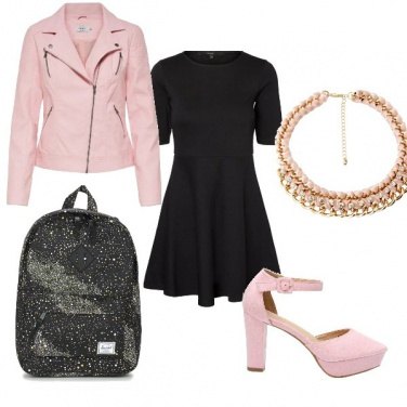 Outfit Black and rose