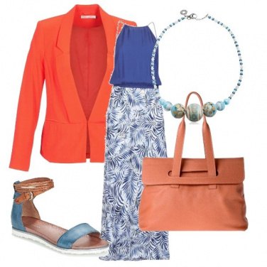 Outfit Arancio e blu per tutti i giorni