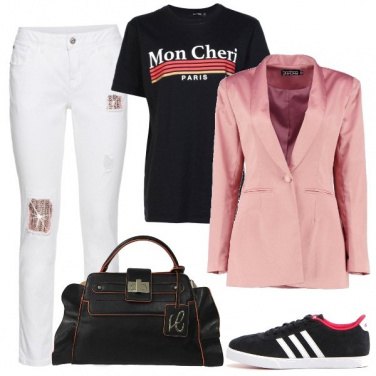 Outfit Paillettes e sneakers