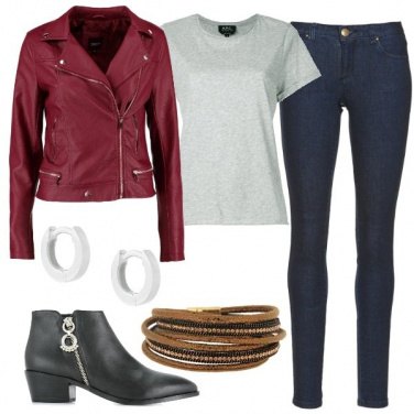 Outfit Biker rosso