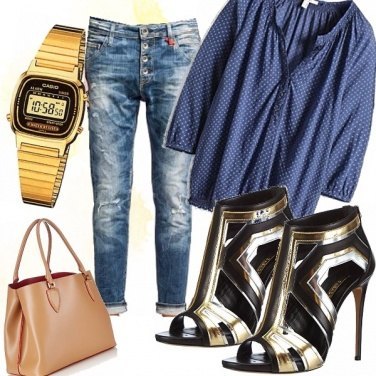 Outfit Jeans col risvolto