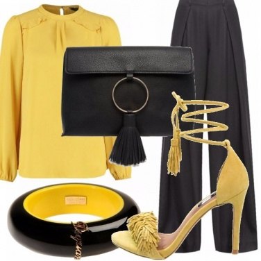 Outfit Raffinata in giallo e nero