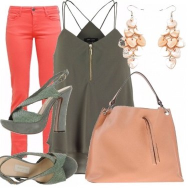 Outfit Arancio e verde militare
