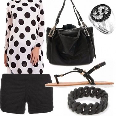 Outfit Nero e bianco a pois