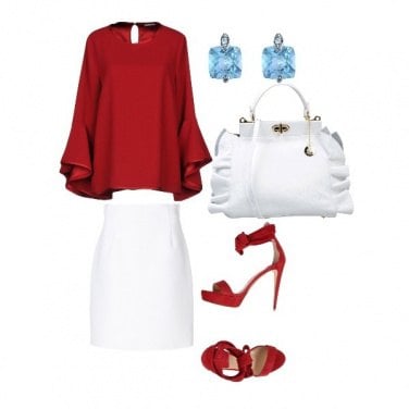 Outfit Woman in white and red