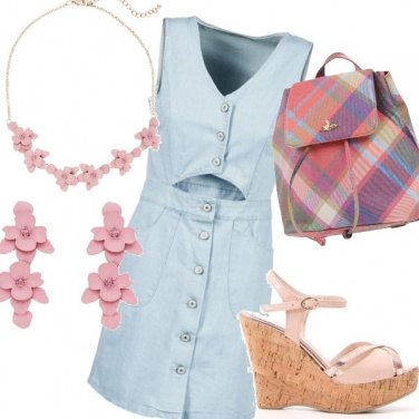 Outfit Accessori rosa sul jeans