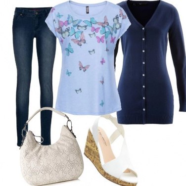 Outfit Farfalle e denim