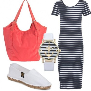 Outfit Righe in città