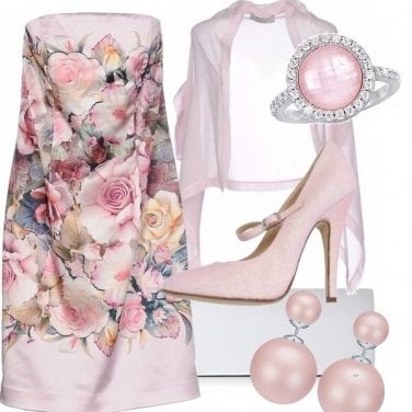 Outfit Cerimonia in rosa floreale