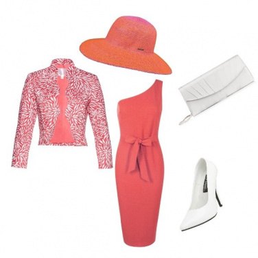 Outfit Bon ton in bianco e arancio