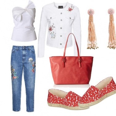 Outfit Floral jeans + top