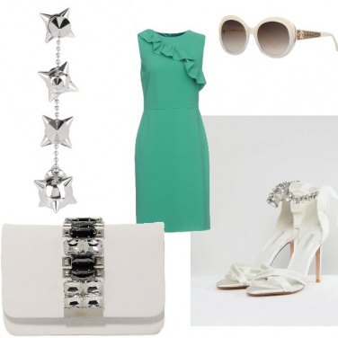 Outfit Verde acqua e bianco