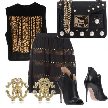 Outfit Nero e oro