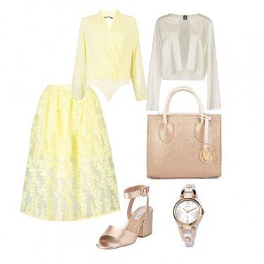 Outfit Giallo e oro rosa