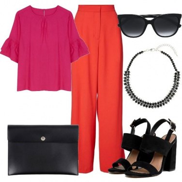 Outfit Rosso e fucsia