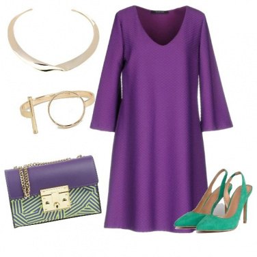 Outfit Verde e viola