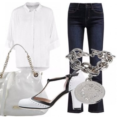 Outfit Jeans e camicia bianca