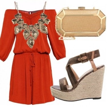 Outfit Toni oro, arancio e bronzo!