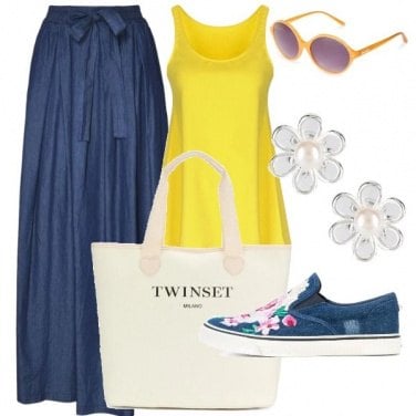 Outfit Gonna lunga e margherite