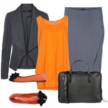 Outfit Arancio in ufficio