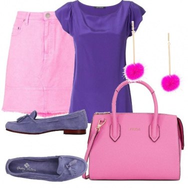 Outfit Viola e rosa