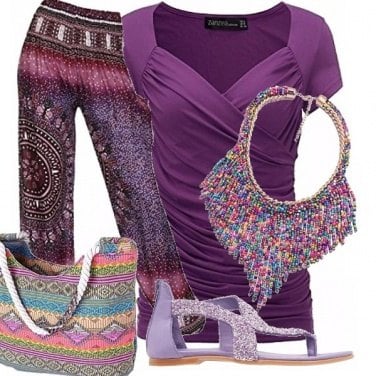 Outfit Purple & muticolor
