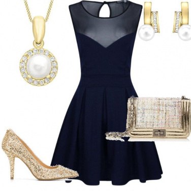 Outfit Accessori oro col blu